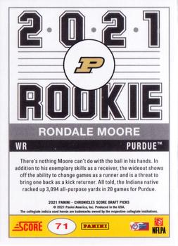 2021 Panini Chronicles Draft Picks #71 Rondale Moore Back