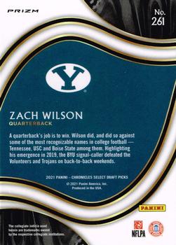 2021 Panini Chronicles Draft Picks #261 Zach Wilson Back
