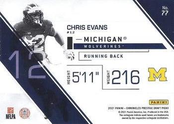 2021 Panini Chronicles Draft Picks #77 Chris Evans Back