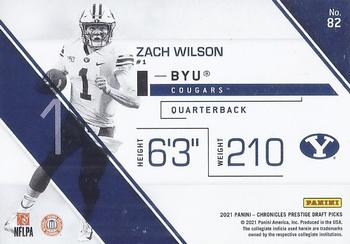 2021 Panini Chronicles Draft Picks #82 Zach Wilson Back