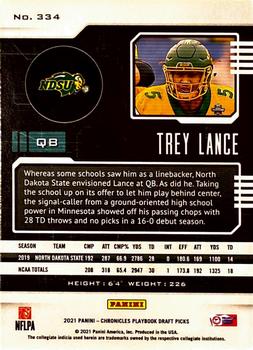 2021 Panini Chronicles Draft Picks #334 Trey Lance Back