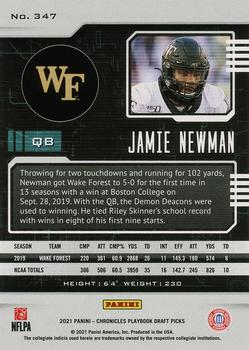 2021 Panini Chronicles Draft Picks #347 Jamie Newman Back