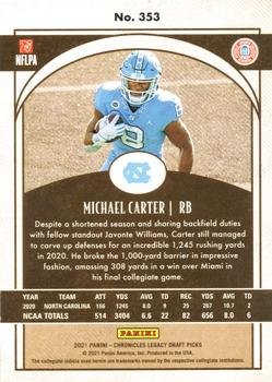 2021 Panini Chronicles Draft Picks #353 Michael Carter Back