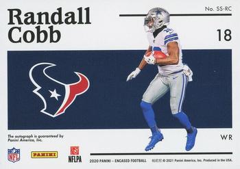 2020 Panini Encased - Superscribe Signatures Sapphire #SS-RC Randall Cobb Back