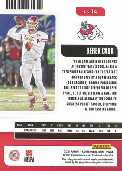 2021 Panini Contenders Draft Picks #14 Derek Carr Back