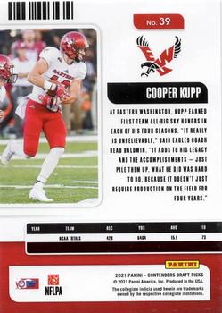 2021 Panini Contenders Draft Picks #39 Cooper Kupp Back