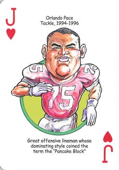 2016 Hero Decks Ohio State Buckeyes Football Heroes Playing Cards #J♥ Orlando Pace Front