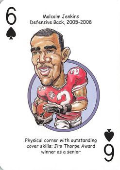 2016 Hero Decks Ohio State Buckeyes Football Heroes Playing Cards #6♠ Malcolm Jenkins Front