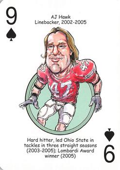 2016 Hero Decks Ohio State Buckeyes Football Heroes Playing Cards #9♠ A.J. Hawk Front