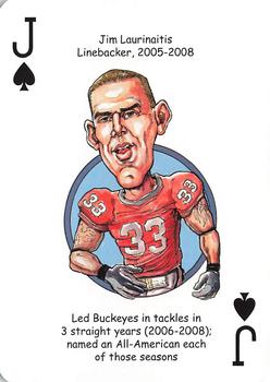 2016 Hero Decks Ohio State Buckeyes Football Heroes Playing Cards #J♠ James Laurinaitis Front