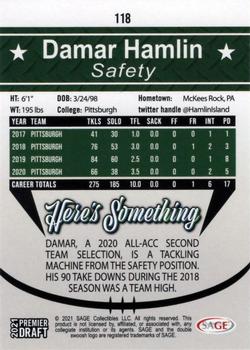 2021 SAGE Premier Draft - Gold #118 Damar Hamlin Back