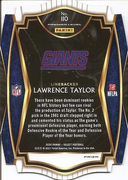 2020 Panini Select - Blue Prizm Die Cut #110 Lawrence Taylor Back