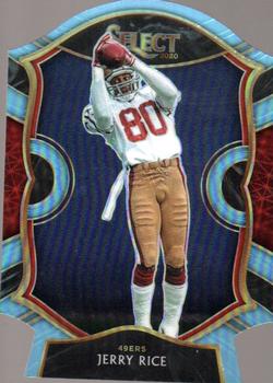 2020 Panini Select - Light Blue Prizm Die Cut #20 Jerry Rice Front
