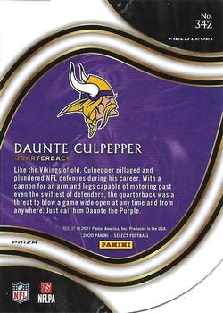 2020 Panini Select - Red Prizm Die Cut #342 Daunte Culpepper Back