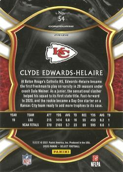 2020 Panini Select - Silver Prizm #54 Clyde Edwards-Helaire Back