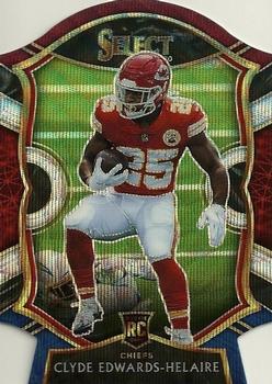 2020 Panini Select - Tri-Color Prizm Die Cut #54 Clyde Edwards-Helaire Front