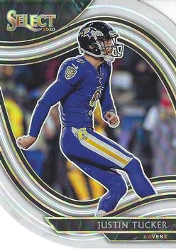 2020 Panini Select - White Prizm Die Cut #330 Justin Tucker Front