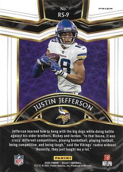 2020 Panini Select - Rookie Selections Prizm #RS-9 Justin Jefferson Back