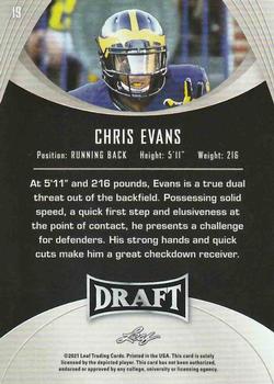 2021 Leaf Draft - Blue #19 Chris Evans Back