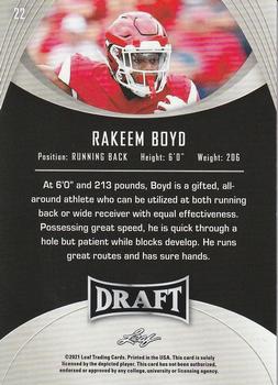 2021 Leaf Draft - Blue #22 Rakeem Boyd Back