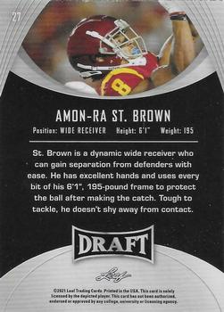 2021 Leaf Draft - Blue #27 Amon-Ra St. Brown Back