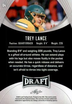 2021 Leaf Draft - Gold #04 Trey Lance Back