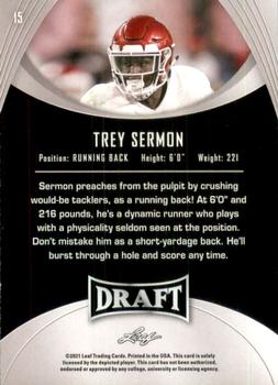 2021 Leaf Draft - Gold #15 Trey Sermon Back
