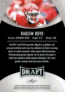 2021 Leaf Draft - Gold #22 Rakeem Boyd Back