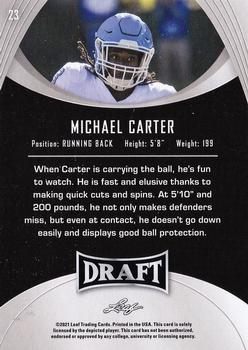 2021 Leaf Draft - Gold #23 Michael Carter Back