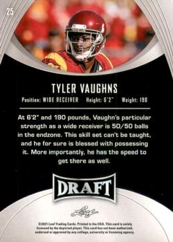2021 Leaf Draft - Gold #25 Tyler Vaughns Back