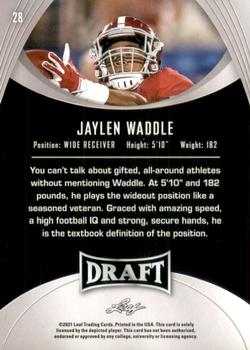 2021 Leaf Draft - Gold #28 Jaylen Waddle Back