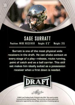 2021 Leaf Draft - Gold #30 Sage Surratt Back