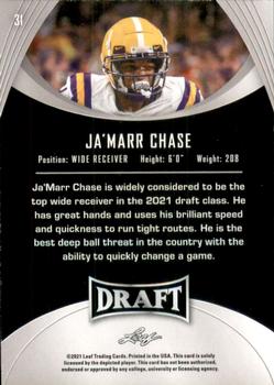 2021 Leaf Draft - Gold #31 Ja'Marr Chase Back