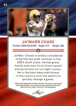 2021 Leaf Draft - Gold #41 Ja'Marr Chase Back