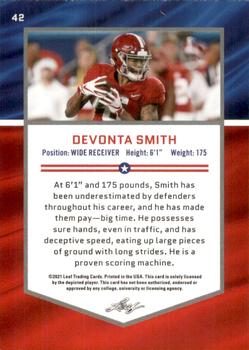 2021 Leaf Draft - Gold #42 DeVonta Smith Back