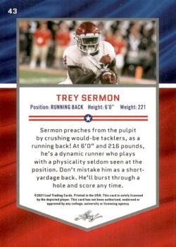 2021 Leaf Draft - Gold #43 Trey Sermon Back