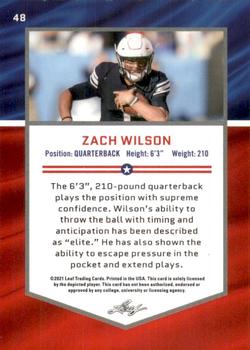 2021 Leaf Draft - Gold #48 Zach Wilson Back