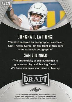 2021 Leaf Draft - Autographs #BA-SE1 Sam Ehlinger Back