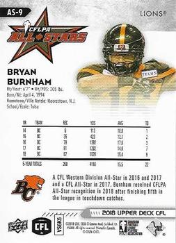 2018 Upper Deck CFLPA All-Stars #AS-9 Bryan Burnham Back