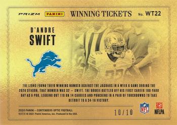 2020 Panini Contenders Optic - Winning Tickets Gold #WT22 D'Andre Swift Back