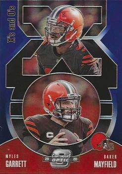 2020 Panini Contenders Optic - Xs and Os Blue #XO6 Baker Mayfield / Myles Garrett Front