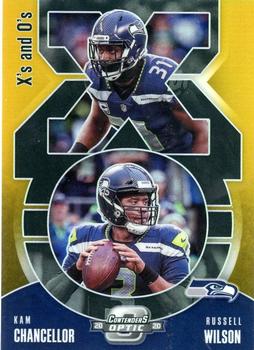 2020 Panini Contenders Optic - Xs and Os Gold #XO24 Kam Chancellor / Russell Wilson Front