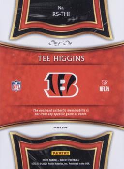 2020 Panini Select - Rookie Swatches Black Prizm #RS-THI Tee Higgins Back
