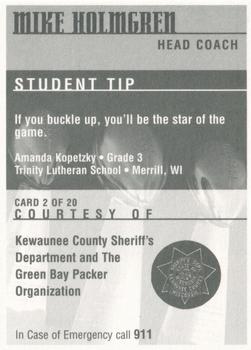 1997 Green Bay Packers Police - Kewaunee County Sheriff's Department #2 Mike Holmgren Back