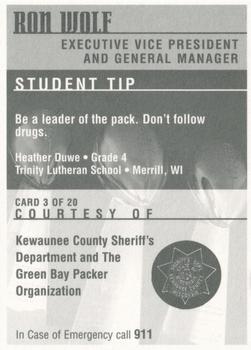 1997 Green Bay Packers Police - Kewaunee County Sheriff's Department #3 Ron Wolf Back