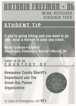 1997 Green Bay Packers Police - Kewaunee County Sheriff's Department #15 Antonio Freeman Back