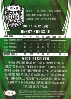 2020 SAGE All Rookie Team #RT-9 Henry Ruggs III Back