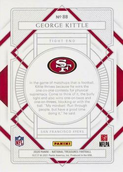 2020 Panini National Treasures - Jersey Number Red #88 George Kittle Back