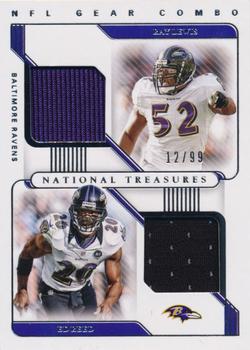 2020 Panini National Treasures - NFL Gear Combo Materials #CM-BR Ed Reed / Ray Lewis Front