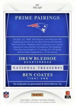 2020 Panini National Treasures - Prime Pairings #PR-NP Ben Coates / Drew Bledsoe Back